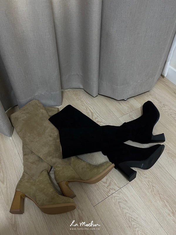 麂皮高跟西部靴